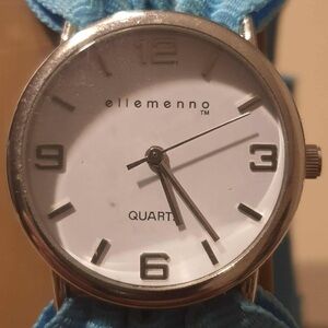 🦋10/$20🦋 Ellemenno  Silver/White/Blue Nylon Women's Watch